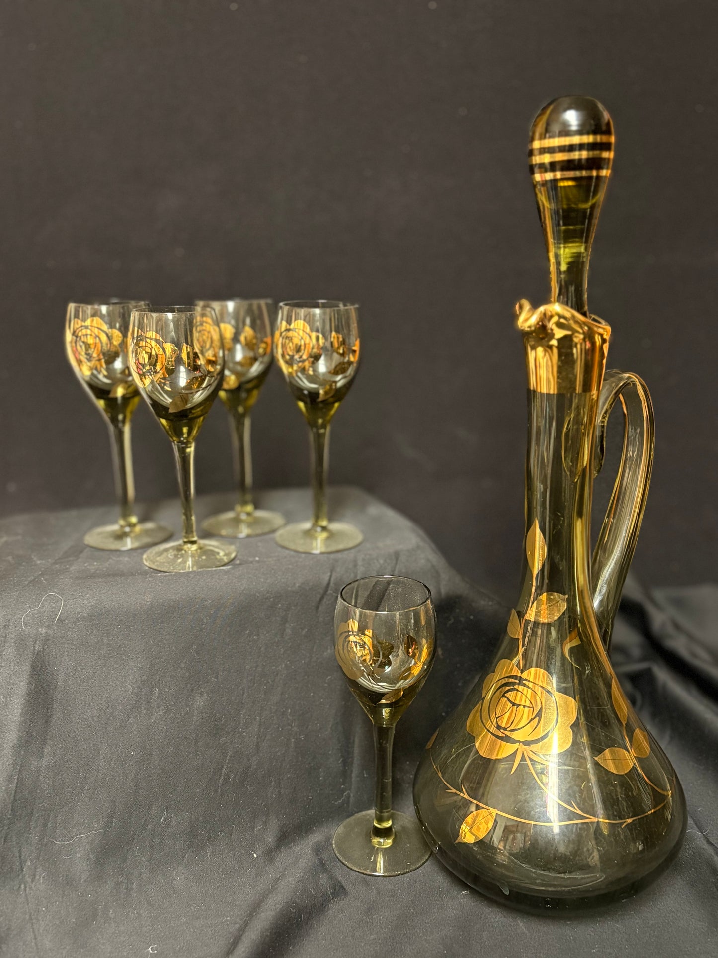 Bohemian Glass Decanter Set