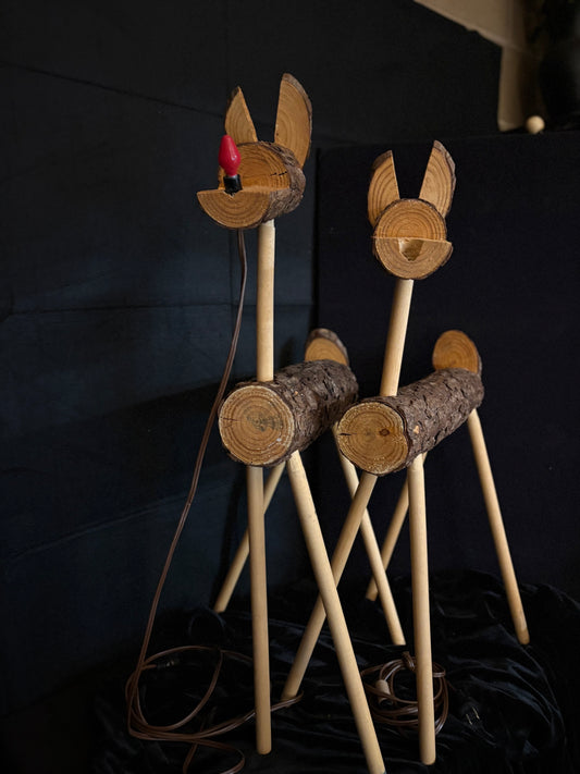 Two Log Reindeer (AS IS)