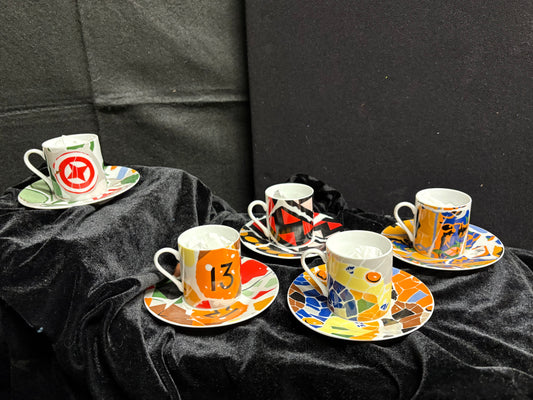 Six Cappuccino Cup & Saucer Set