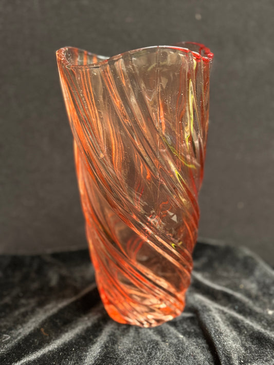 Twisted Swirl Pink Vase