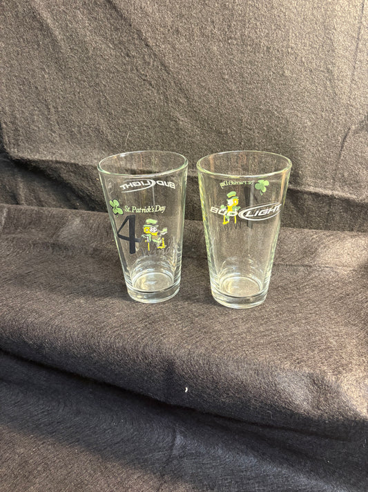 Two Bud Light Pint Glasses