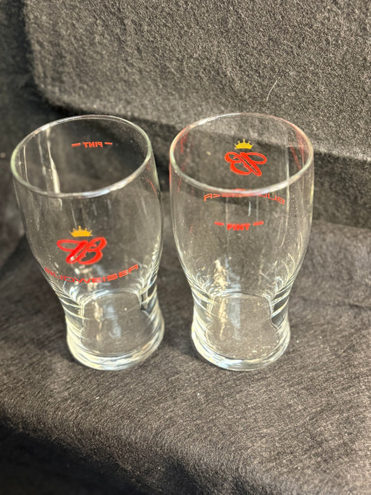 Two Budweiser Pint Glasses