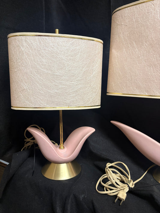 Vintage Set of 3 Abstract Tulip Lamps