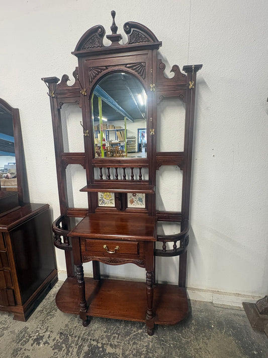Vitorian Hall Tree with Mirror