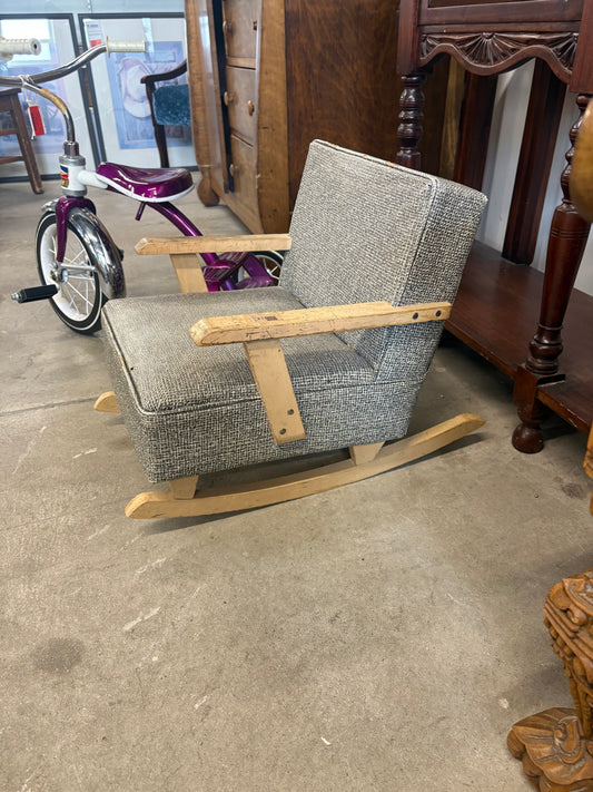 Child's Vintage Upholstered Rocking Chair