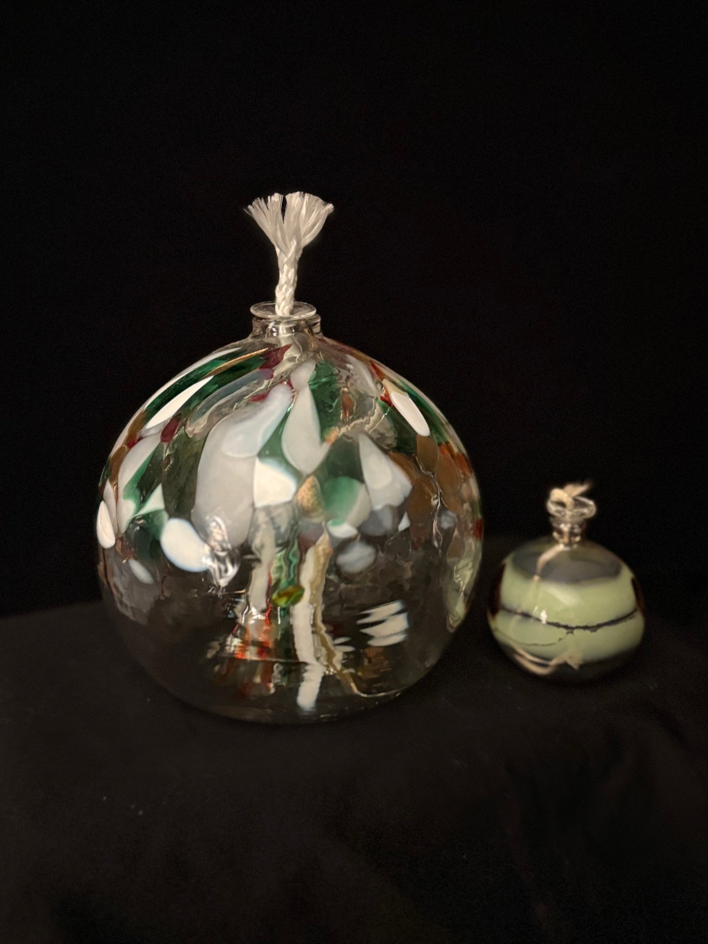 Handblown Glass Oil Lamp