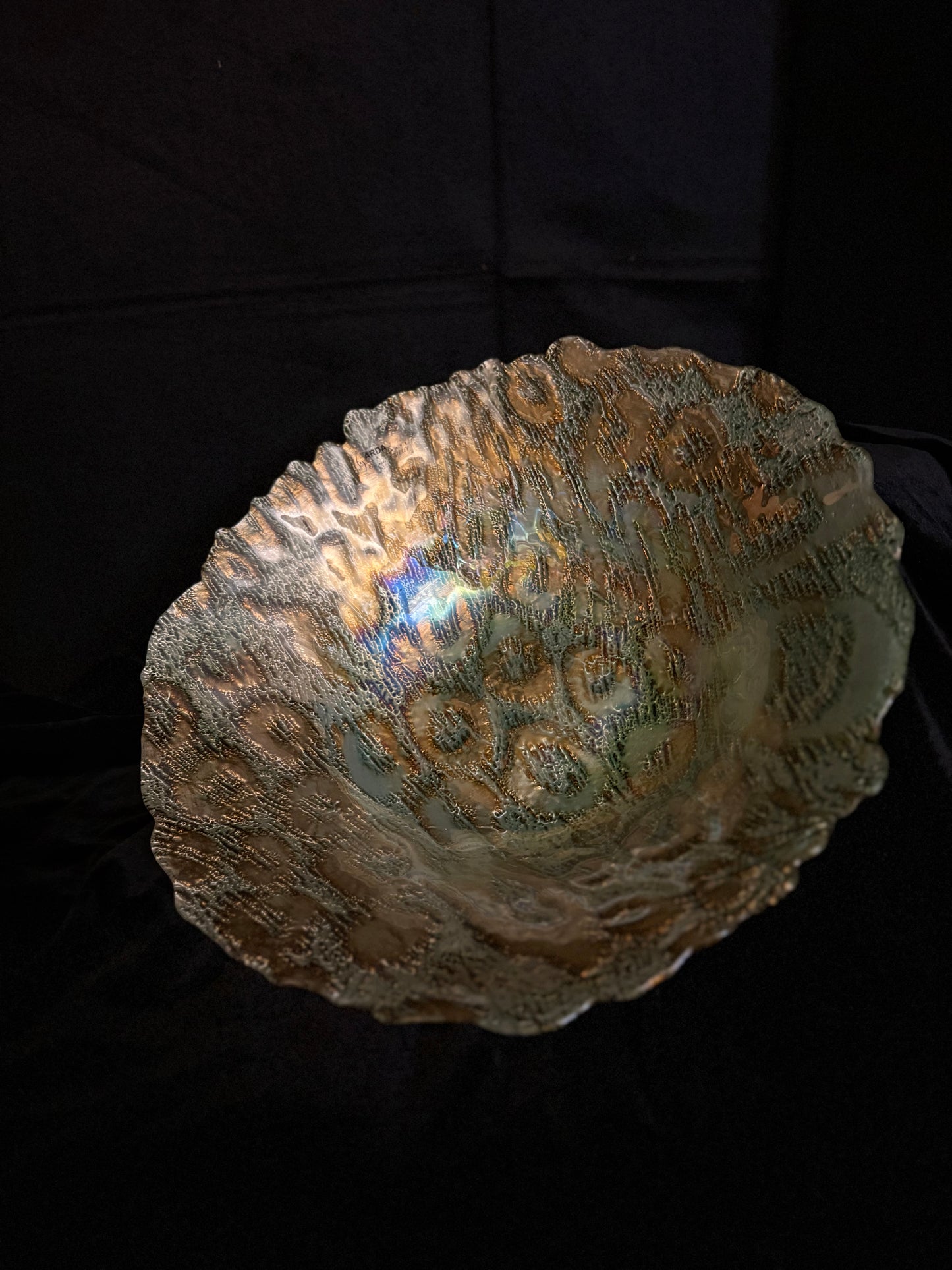 Iridescent Gold Glass Bowl