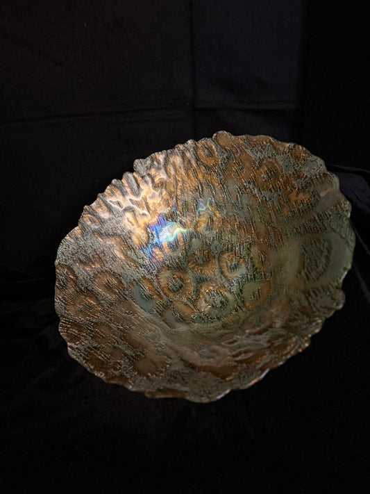 Iridescent Gold Glass Bowl