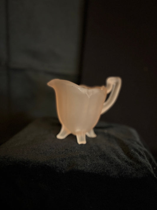 Pink Frosted Footed Creamer