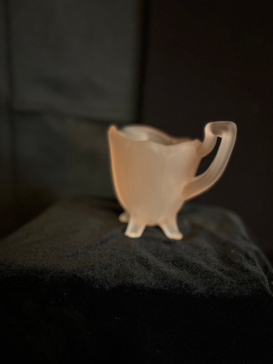 Pink Frosted Footed Creamer