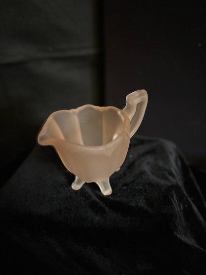 Pink Frosted Footed Creamer