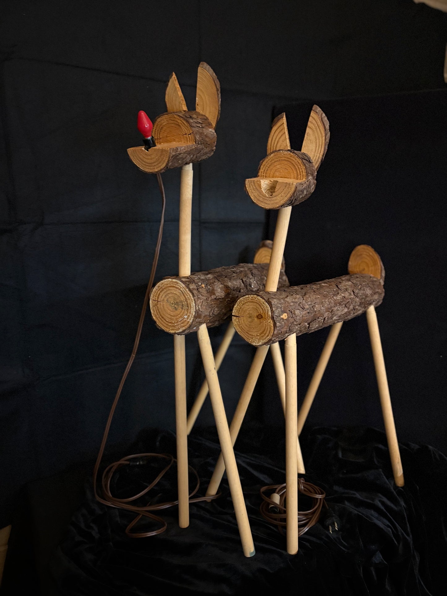 Two Log Reindeer (AS IS)