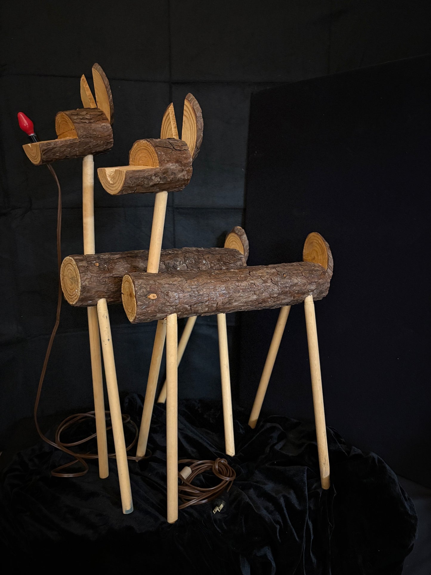 Two Log Reindeer (AS IS)