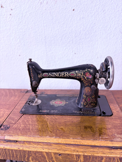 Vintage Singer Sewing Machine with Cabinet