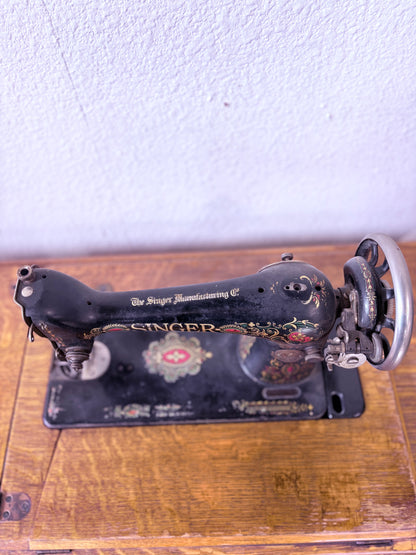 Vintage Singer Sewing Machine with Cabinet