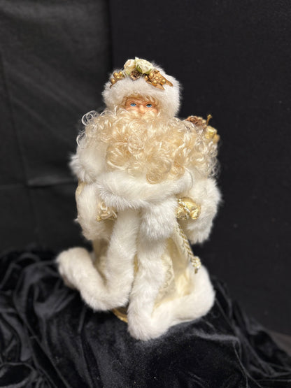 Santa White & Gold Tree Topper