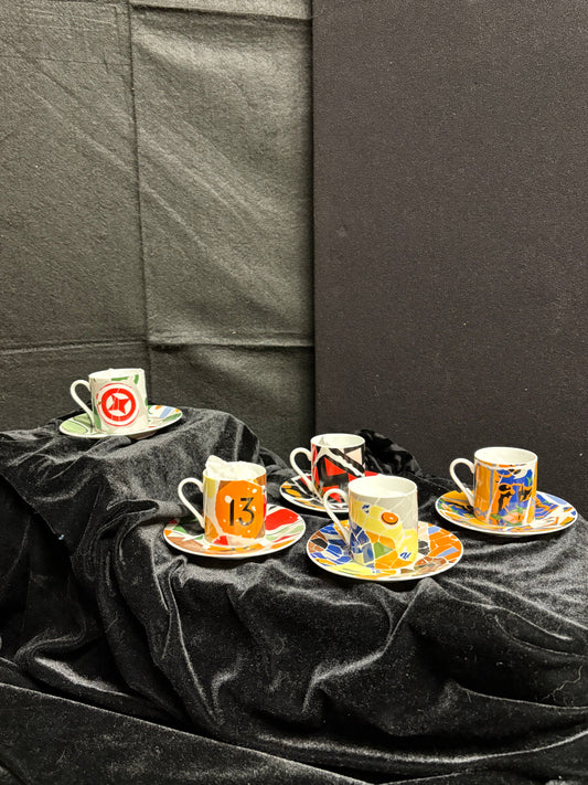 Six Cappuccino Cup & Saucer Set