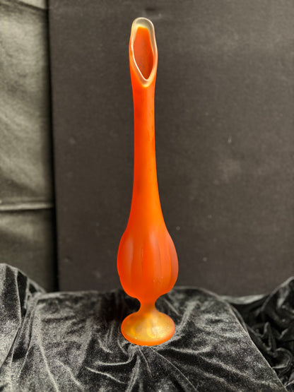 Orange Swung Glass Vase