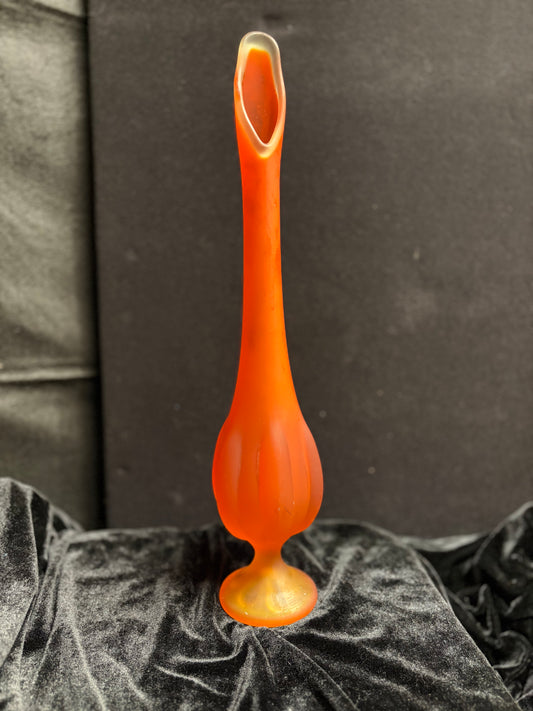 Orange Swung Glass Vase