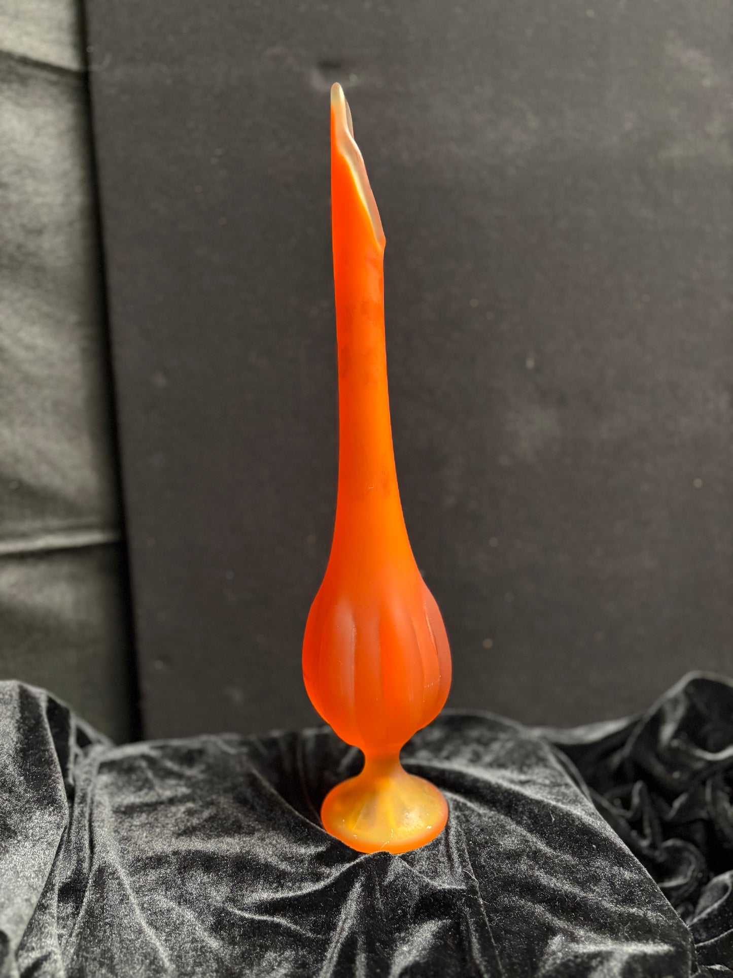 Orange Swung Glass Vase