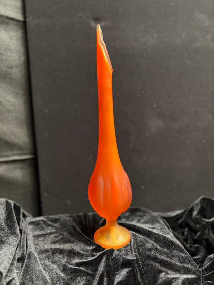 Orange Swung Glass Vase