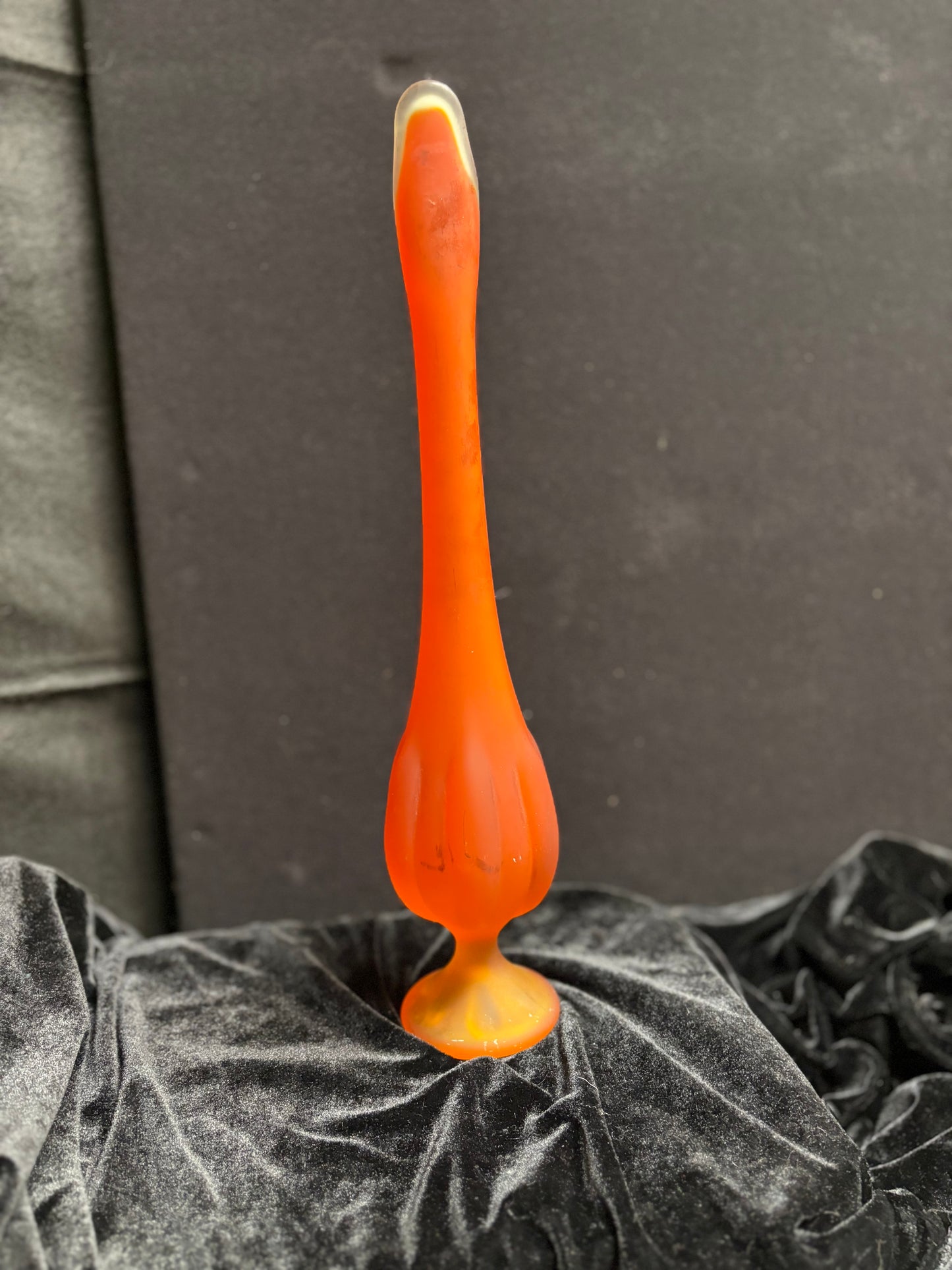 Orange Swung Glass Vase