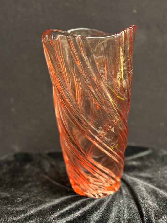 Twisted Swirl Pink Vase