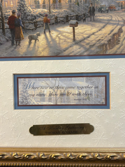 Thomas Kinkade  "A Holiday Gathering "
