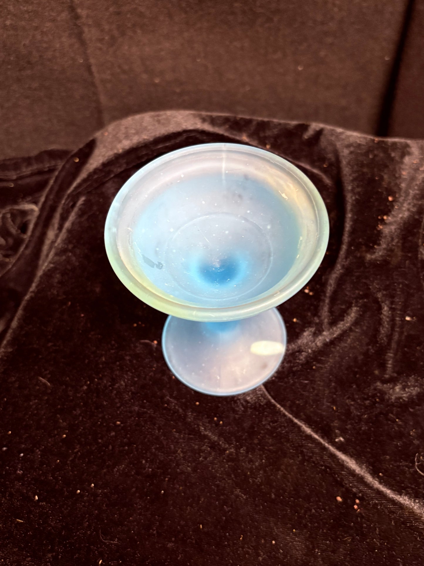 Frosted Aqua Blue Glass Sorbet Dish