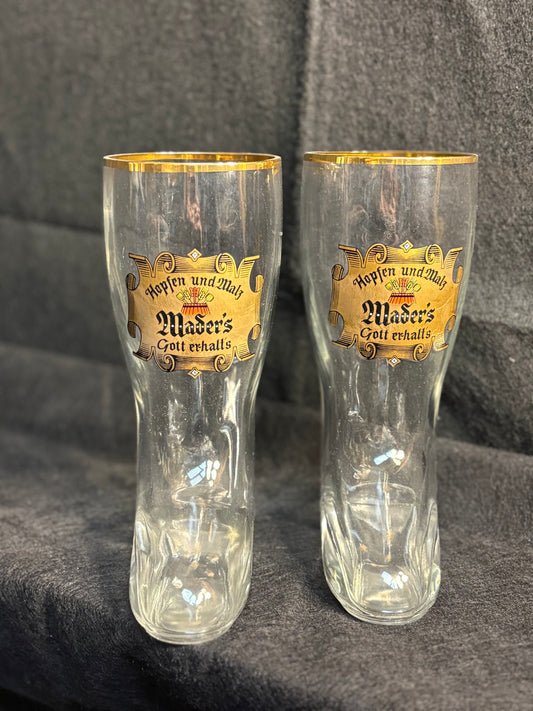 Two German Boot Beer Glasses