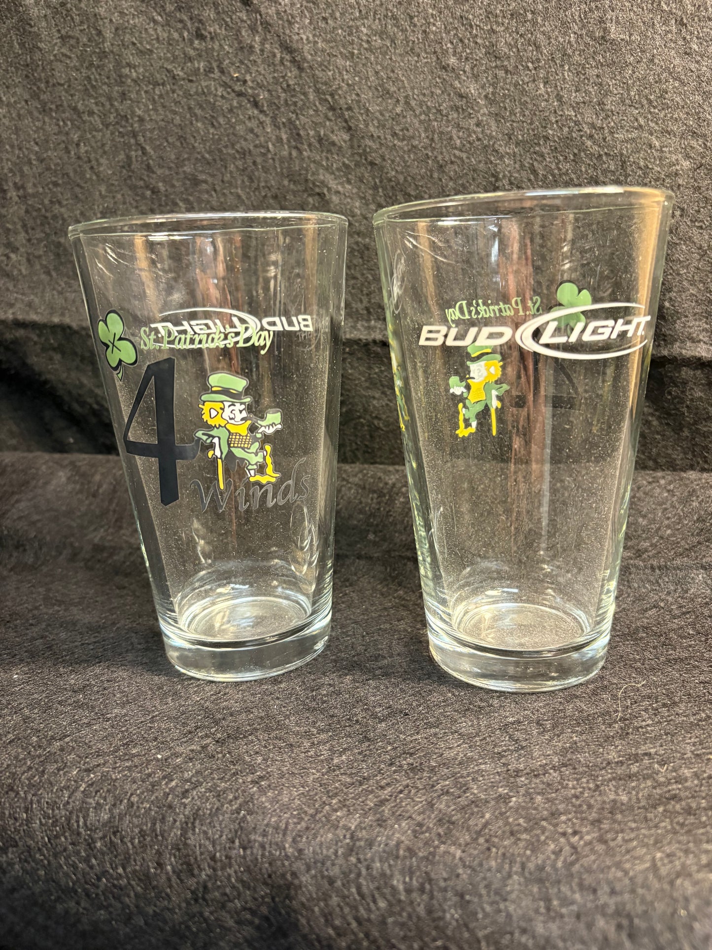 Two Bud Light Pint Glasses