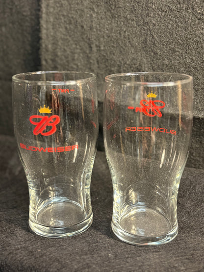 Two Budweiser Pint Glasses