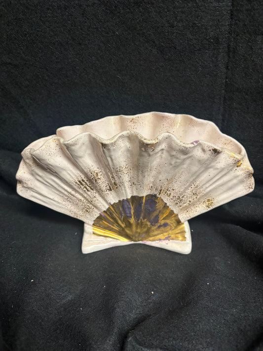 Vintage Pottery Shell Vase