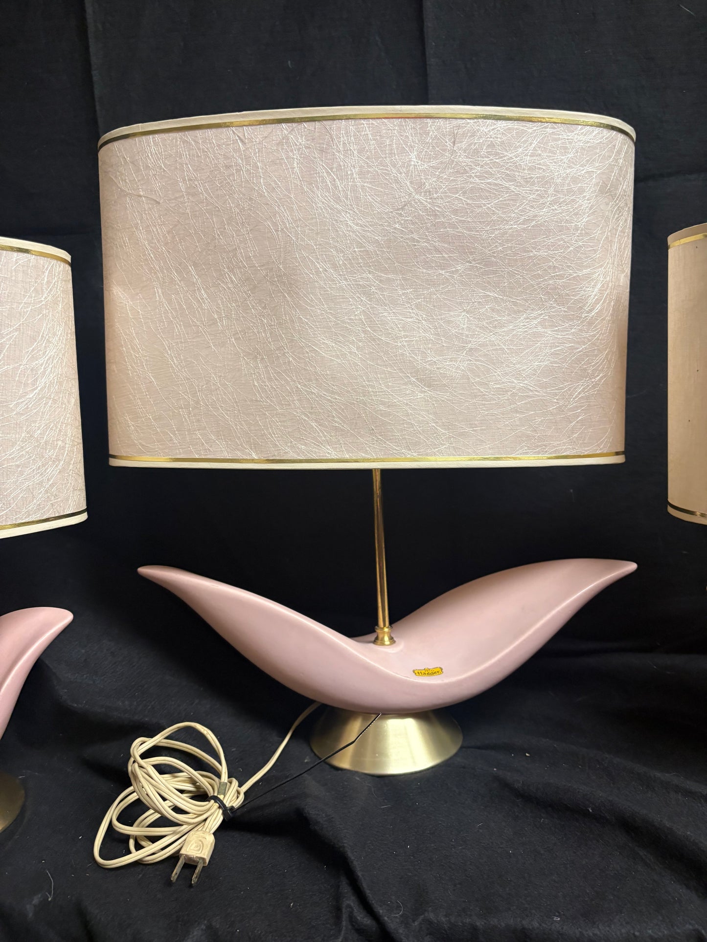 Vintage Set of 3 Abstract Tulip Lamps