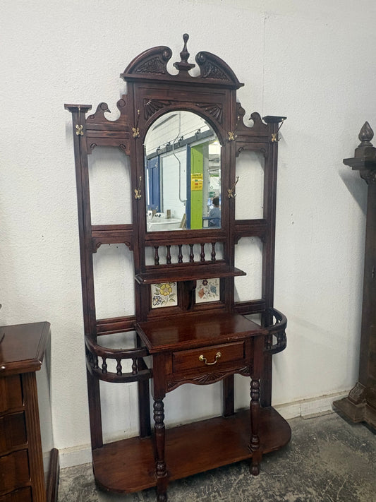 Vitorian Hall Tree with Mirror