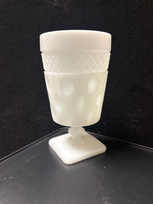 Opal White Milk Glass Goblet