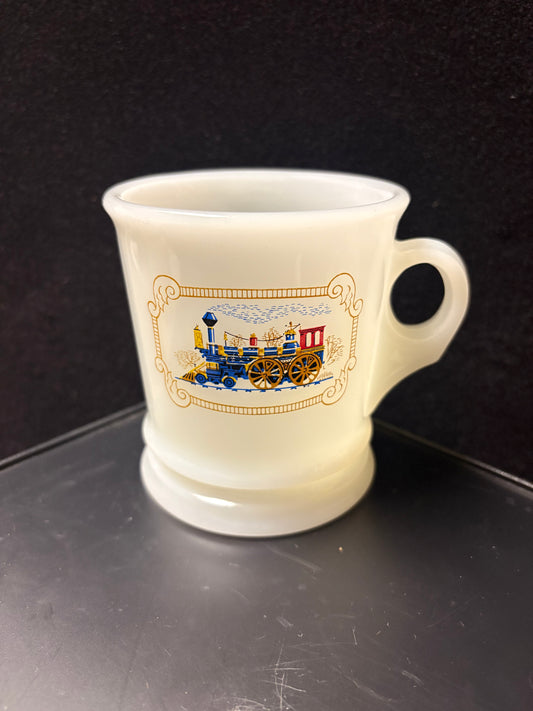 Avon "Iron Horse" Milk Glass Mug