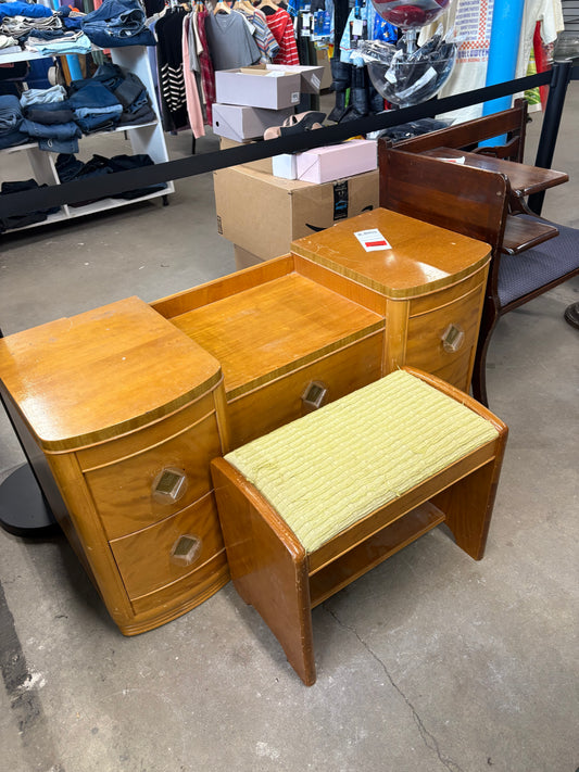 Vintage Vanity & Ottoman
