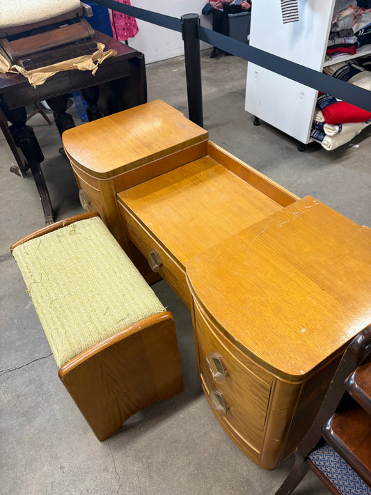 Vintage Vanity & Ottoman