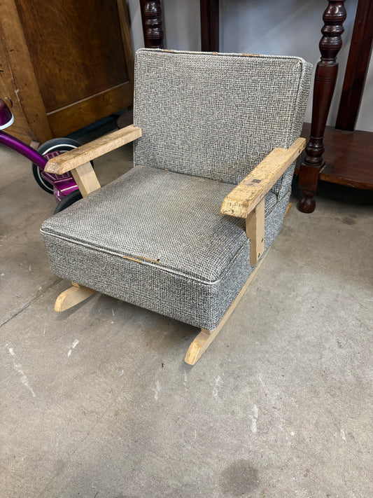 Child's Vintage Upholstered Rocking Chair