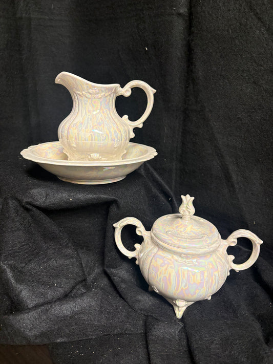 Wash Basin Set of Three for Cream and Sugar