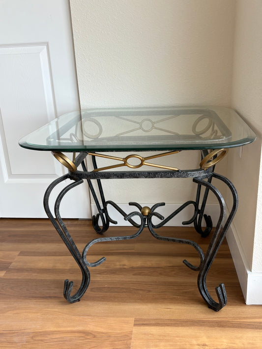 Side Table w/ Glass Top